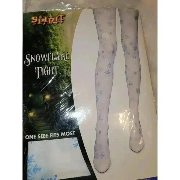 White Snowflake Tights/Pantyhose - Picture 1 of 1